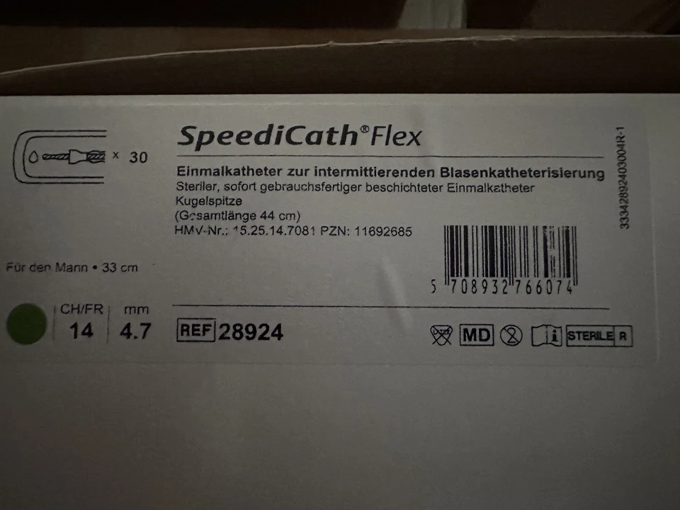 30x Speedicath Flex Mann Ch 14 Einmalkateheter für Männer - Bild 1 von 1