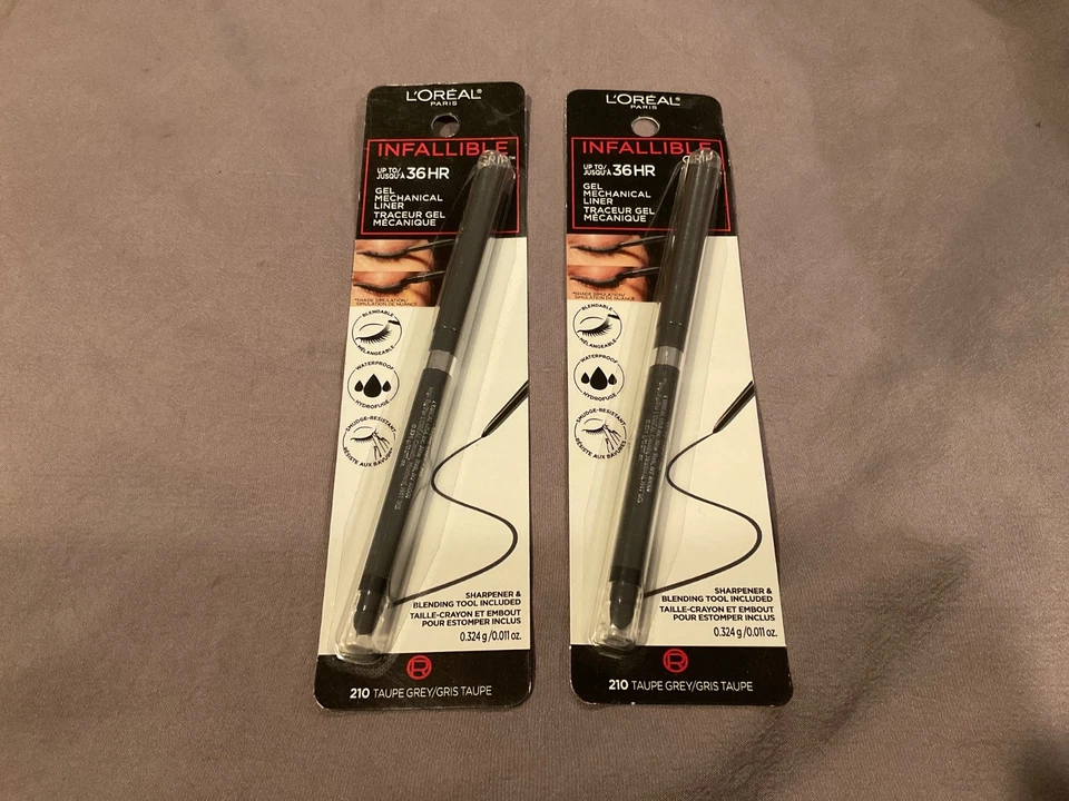 2 New Loreal L’Oréal Infallible Gel Mechanical Liner 210 Taupe Grey Eyeliner - Image 1 of 1