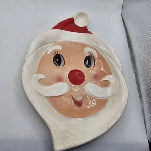 Christmas Santa Claus Vintage Cookie Snack Plate 6851 Japan Estate Find Kitschy - Picture 1 of 5