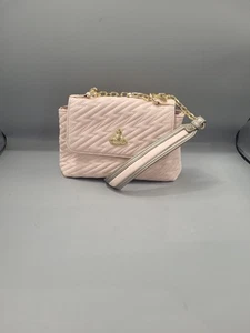 Vivienne Westwood Pink Coventry Bag Gold Chain Lightening Bolt Leather Handbag - Picture 1 of 22