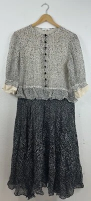 Vestido Akris Of Switzerland punto seda negro blanco talla 40 Foto 1 de 4