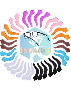 16 Pairs Eyeglasses Ear Grip Anti Slip Silicone Ear Hook Glasses Retainers - Picture 1 of 7