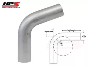 HPS 4.5" 114mm OD 70 Degree Bend 6061 Aluminum Elbow Tube Pipe 15 Gauge 6" CLR - Imagen 1 de 1