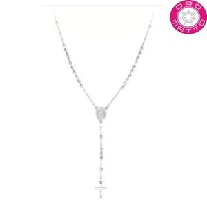 Collana Rosario Donna Acciaio Inossidabile Regolabile 20-28 cm Pendente - Foto 1 di 2