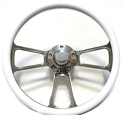 1967-1968 Nova, Chevy II 14" Billet White Muscle Wheel Chevy SS Horn & Adapter - Изображение 1 из 3