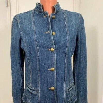 Chaps 女式中号牛仔夹克纽扣长袖 — 第 1/4 张图片