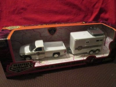 LANCASTER, PA POLICE-1996 DODGE RAM PICKUP AND HORSE TRAILER 1/43 road champs  - Image 1 of 3