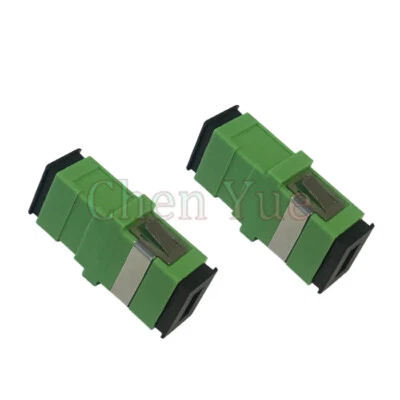 100pcs SC APC simplex adapter fiber optic adapter no flange Green ftth coupler   - Image 1 of 4