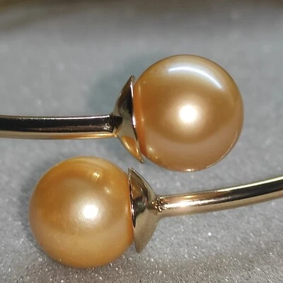 real pretty  jewelry AAAA 11-12mm South sea natural gold pearl bracelet 7.5-8" - Image 1 of 4