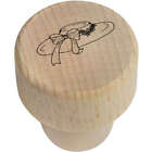 19mm 'Hat With Bow' Wooden Bottle Stopper / Cork (BS00024825)
