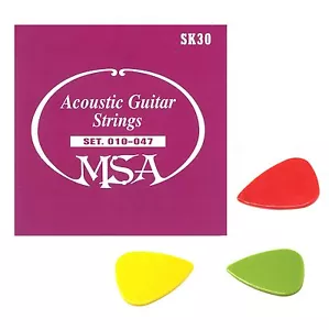 1 SATZ GITARREN SAITEN FÜR WESTERNGITARRE AKUSTIK STAHLSAITEN 010 + 3xPIK GRATIS - Bild 1 von 3