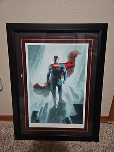 SUPERMAN - JUSTICE LEAGUE TRINITY Premium Art Print 14/750 FRAMED Sideshow - Picture 1 of 3