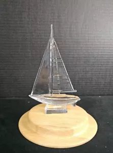 Estatuilla náutica de colección J G Durand Francia velero cristal escultura 8 1/2" - Imagen 1 de 7