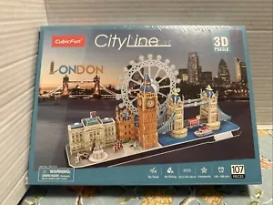 Cubic Fun City Line London 3D Puzzle Tower Bridge Big Ben Brand New Sealed 107pc - Picture 1 of 8