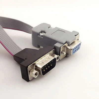 DB9 Pin Extension Adapter Cable Serial Male to DB9 Pin Female Ribbon Cable 90cm - Image 1 of 4