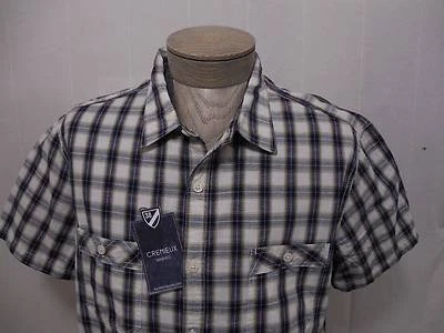 Daniel Cremieux Men’s Army Washed Shirt Button Chest Pocket Ivory Black Tan XL - Image 1 of 4