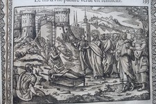 1643 Bíblia Velho e Novo Testamento 267 Xilogravuras 1st Edição importante Bíblia Católica