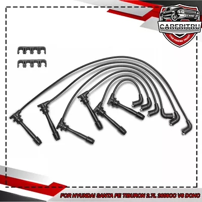 6x Spark Plug Wire Sets for Hyundai Tiburon 2003-2008 Santa Fe Sonata Kia Optima Foto 1 de 4