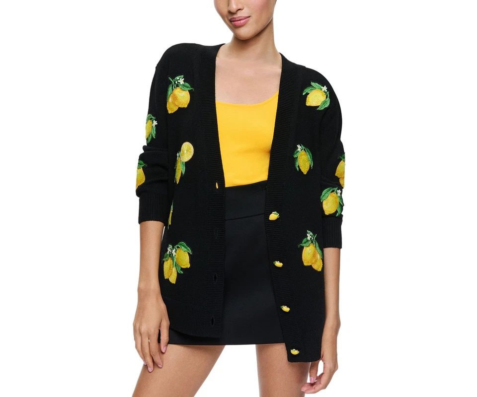 Alice and Olivia Bradford Cardigan Sweater size M ( missing lowest button) - Image 1 of 2