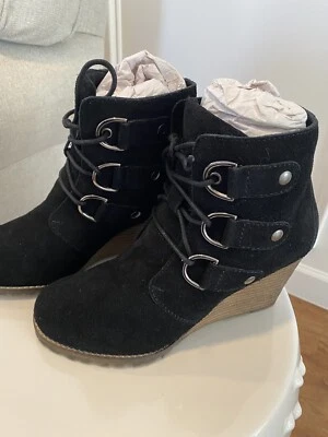 Botas de cuña de gamuza negras Diba para mujer - talla 7 Foto 1 de 3