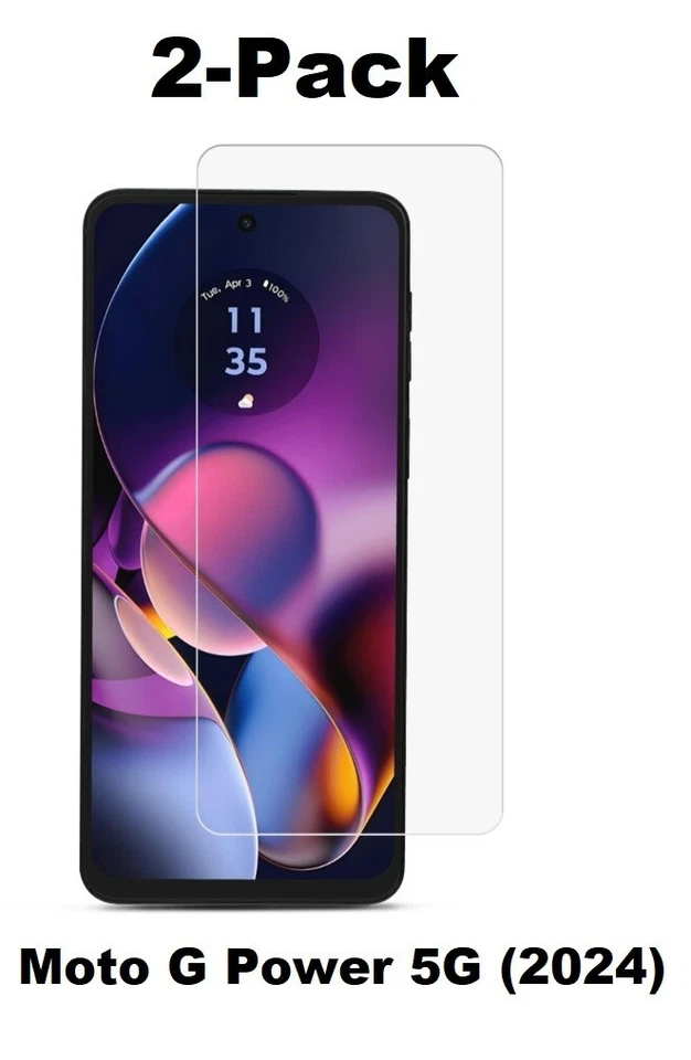 2 Pack Tempered Glass Compatible for Moto G Power 5G (2024) Bubble Free - Image 1 of 2
