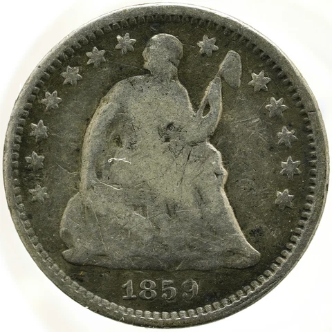 1859 O Type 3, Stars on Obverse Seated Liberty Half Dime Cover