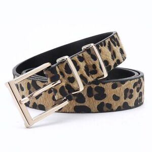Leopard Pattern Waist Belts - Metal Buckle Strap Belts Men Fashion Belts 1pc Set