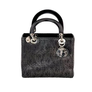 Christian Dior Medium Lady Laced Black Leather Limited Edition HandBag Ebay Live - Picture 1 of 11