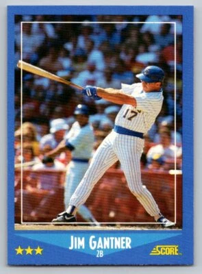 1988 Score # 197 - Jim Gantner - Milwaukee Brewers - Image 1 of 2