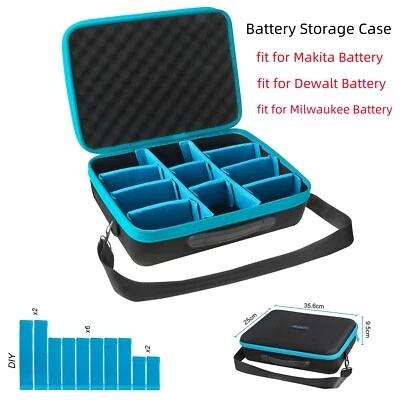 WAITLEY Hard Storage Box Carry Case for Makita Dewalt Milwaukee Battery charger Tools