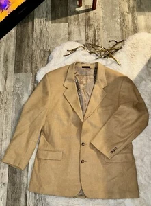PATRICK JAMES Tan-Cream 100% Camel Hair Jacket Blazer Size 46L Made In USA - Picture 1 of 14