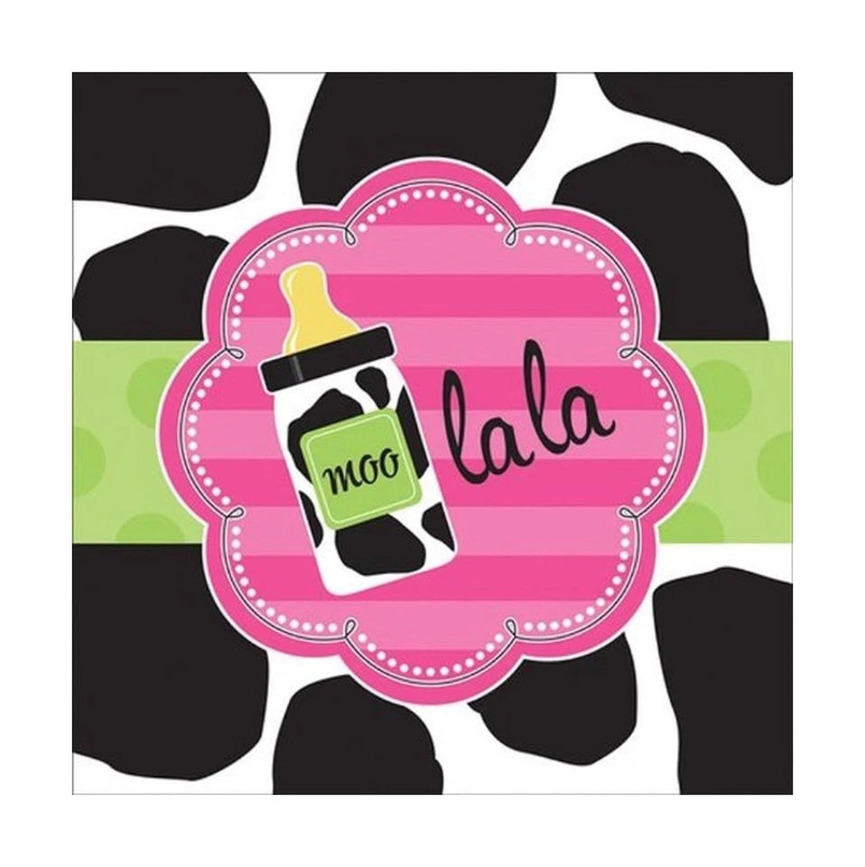 Baby Cow Print Girl Baby Shower Party Supplies Lunch Napkins 16ct. - Image 1 of 1