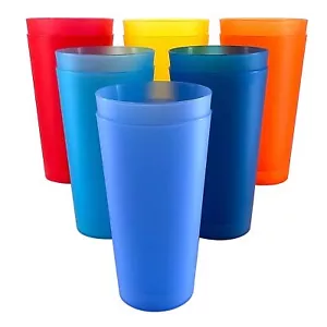 Large Plastic Cups Reusable - 32 oz Plastic Tumblers Unbreakable Drinking Gla... - Picture 1 of 7