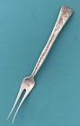 TIFFANY LAP OVER EDGE Acid Etched FISH Sterling FRUIT FORK 6 1/8&quot; Nautical Theme