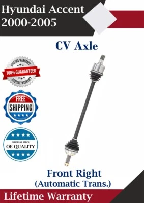 Eje CV delantero derecho original para Hyundai Accent 2000-2005 transmisión automática Lifetime W. Foto 1 de 4