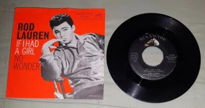 Rod Lauren 45 If I Had a Girl / No Wonder RCA Victor 47-7645 ex w picture sleeve Foto 1 de 3