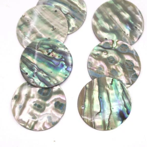 Dijes para hacer joyas concha de abulón verde natural de 10 piezas para monedas de 30 mm - Imagen 1 de 3