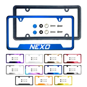 Neu Lasergeätzt Anpassen Edelstahl Nummernschild Rahmen Metallkappen-nexo - Bild 1 von 115