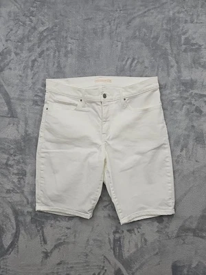 Levi Strauss Jean Shorts Women's Size 32 Shaping Bermuda Shorts White Pockets - Image 1 of 4