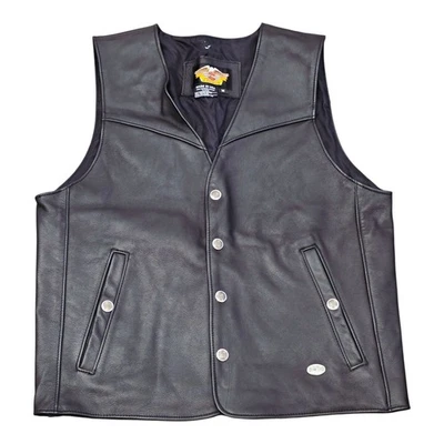 Men's Harley Davidson Authentic Official Leather Vest USA Sz Medium 98240-97VM Foto 1 de 2