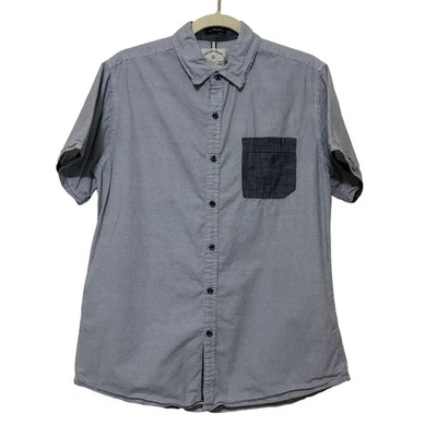 Native Code The Impeccable Fit Button Up Men’s L Blue Patterned Short Sleeve - Image 1 of 4