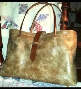 Bolso de Mano de Cuero Gunner Cartera Marrón Coñac Distress Italiano Ocultar Western Boho - Imagen 1 de 8