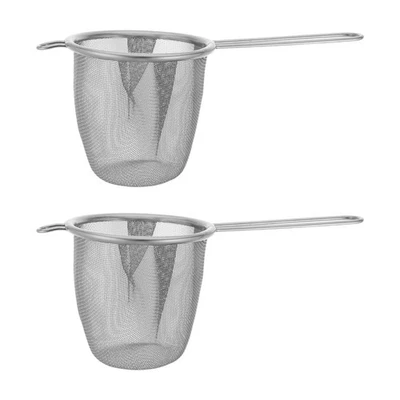 2 Pcs Stainless Steel Tea Maker Coffee Filter Small Strainer - Image 1 of 4