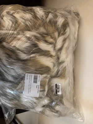 Pottery barn teen statement faux Fur Beanbag  chair slip cover large gold multi - Image 1 of 4