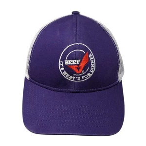 Beef It's What's For Dinner Snapback Trucker Hat Purple One Size Mesh Back - Picture 1 of 8