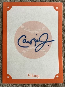 *Signed* Cal Ripken Jr. Autographed Viking Book Plate Unused Baltimore Orioles - Picture 1 of 8
