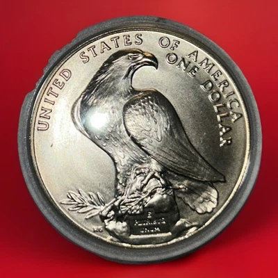 Los Angeles Olympiad Coliseum Commemorative Dollar 1984 D BU Silver - Image 1 of 3