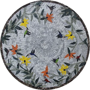 Mosaic Marble Round Floral Medallion Home Tiles - Picture 1 of 1