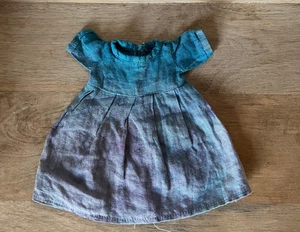 Bambole vestito lino Hazel Village tinte a mano rovere ombreggiato blu/viola 14" animale - Foto 1 di 7