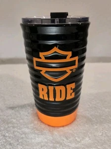Harley Davidson RIDE Keramiktasse schwarz & orange 2020 mit Deckel Motorrad NEU! - Bild 1 von 4